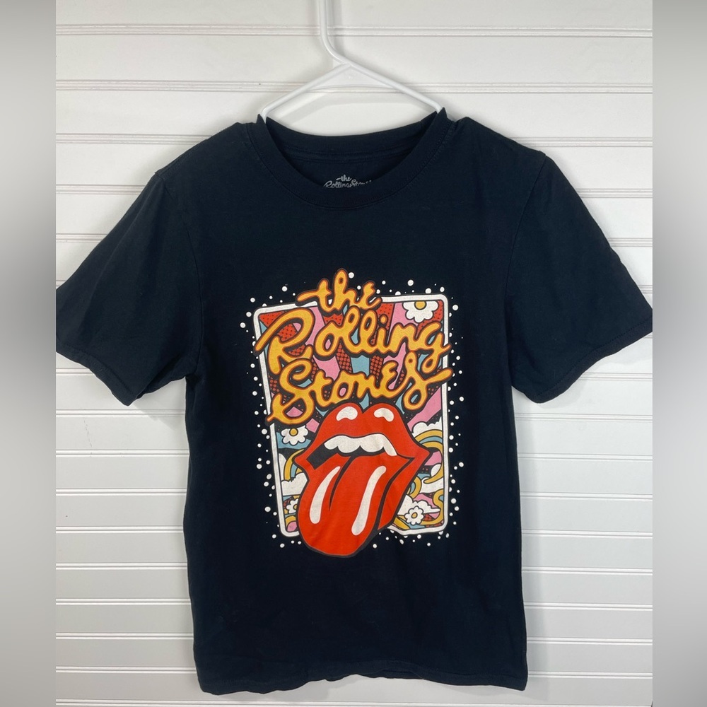 The Rolling Stones Black Graphic Band Crewneck Short Sleeve Shirt S Women’s GUC